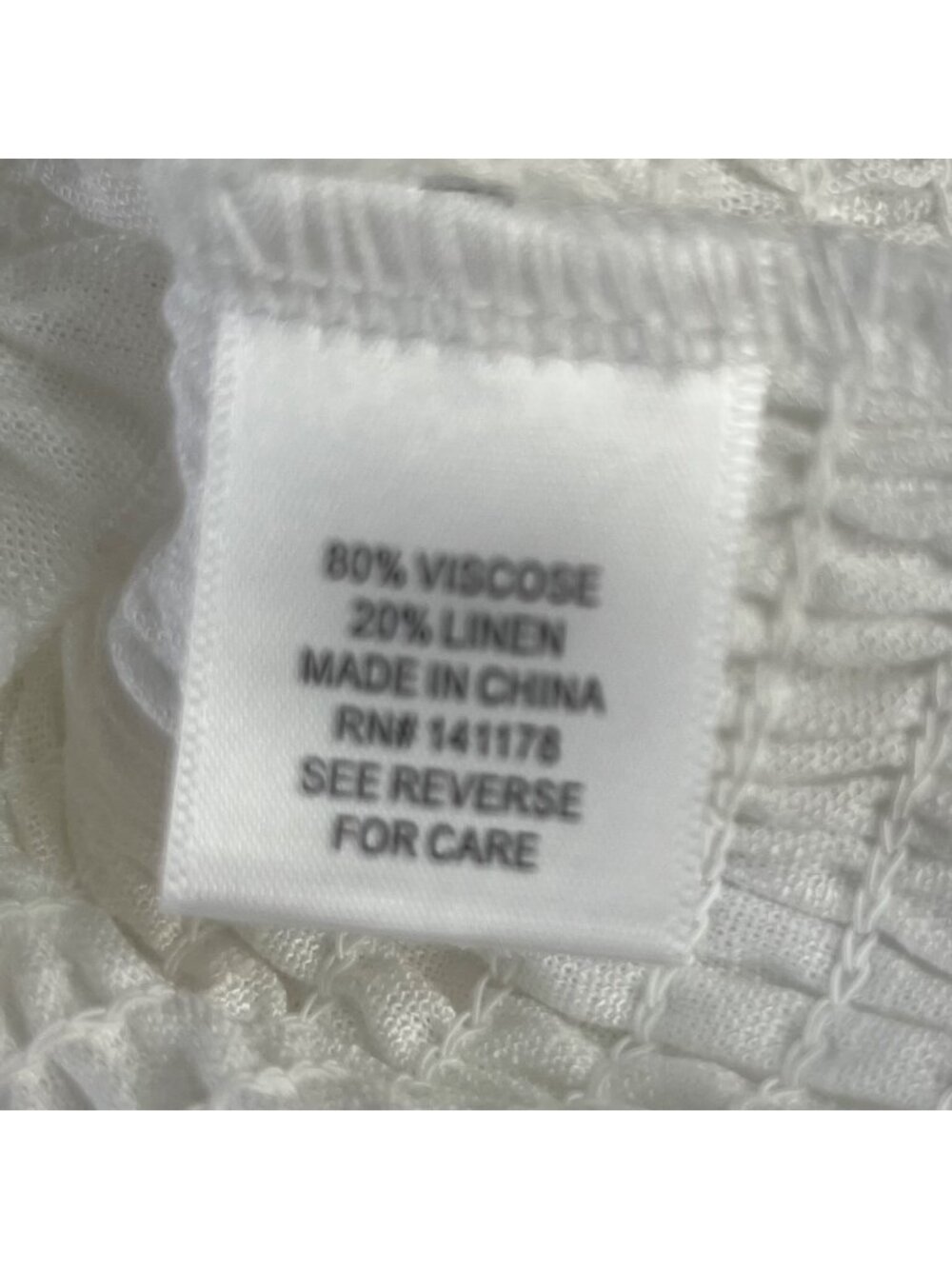 Kirious Smocked Crop Top‎ Linen Blend Large White New Milkmaid Babydoll - Picture 6 of 8